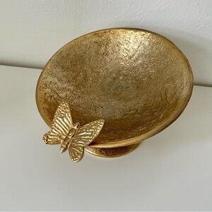 EUC Lunares Asymmetrical, Pedestal, Gold Leaf Butterfly Bowl